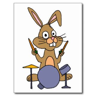 XX  Awesome Bunny Rabbit Playing Drums Postcards