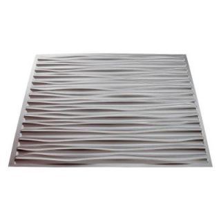 Fasade 4 ft. x 8 ft. Dunes Horizontal Argent Silver Wall Panel S71 09