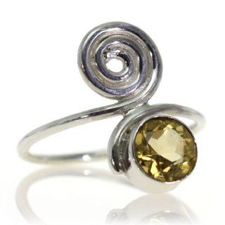 Citrine Women Ring (size 8.25) Handmade 925 Sterling Silver hand cut Citrine color Yellow 3g, Nickel and Cadmium Free, artisan unique handcrafted silver ring jewelry for women   one of a kind world wide item with original Citrine gemstone   only 1 piece a