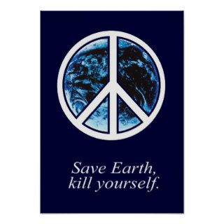 Save earth, kill yourself   poster