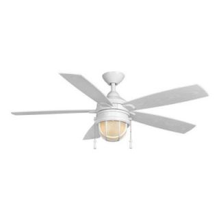 Hampton Bay Seaport 52 in. Indoor/Outdoor White Ceiling Fan AL634 WH