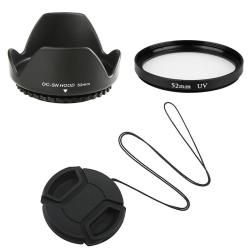 52 mm Lens Hood/ Lens Cap/ UV Filter for Nikon D5000/ D7000 Eforcity Lenses & Flashes