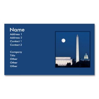 Moon over Washington DC Business Cards