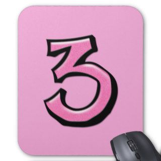 Silly Number 3 pink Mousepad