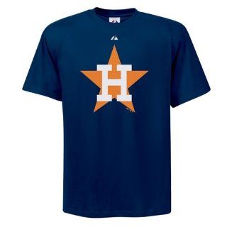 Majestic Houston Astros Navy Blue Cooperstown Official Logo T shirt (XX Large)  Sports Related Merchandise  Sports & Outdoors
