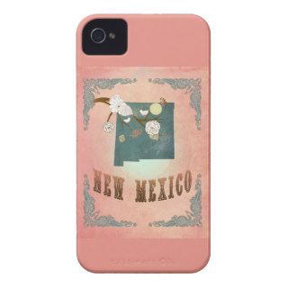 Modern Vintage New Mexico State Map  Pastel Peach iPhone 4 Cover