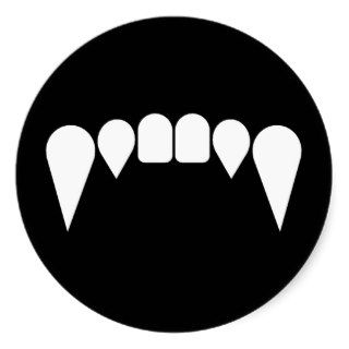 Vampire Fangs Wolf Fangs Sharp Teeth GRRR Round Stickers