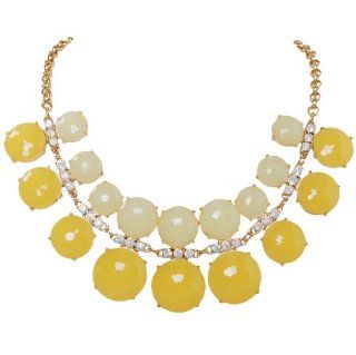 Humble Chic NY   Lemon Drop   Crystal Bubble Statement Necklace   Yellow Jewelry