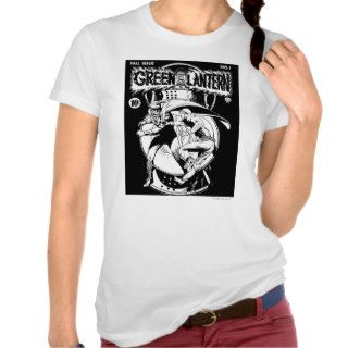 Green Lantern with cape in fight, Black and White Tank Top