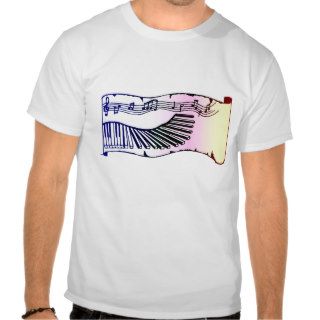 Keyboard Scroll Graphic Image Design Music T shirts