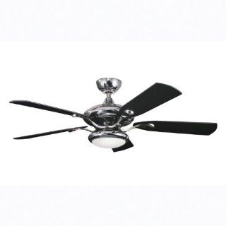Kichler Lighting 300014MCH Aldrin 52IN Ceiling Fan, Midnight Chrome Finish with Satin Black Blades and Integrated Light Kit    