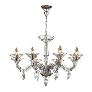 Elk Lighting 23002/8 25.5" Height 8 Light 1 Tier Wireframe Candelabra Style Chandelier from the Exo C, Polished Chrome    