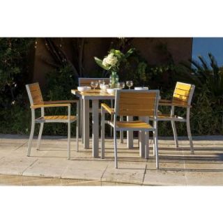 Ivy Terrace Basics Textured Silver 5 Piece Patio Dining Set with All Weather PS Slats IVS114 1 11NT