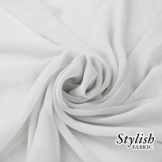 58" WHITE Solid Color Sheer Chiffon Fabric by the Yard   1 Yard