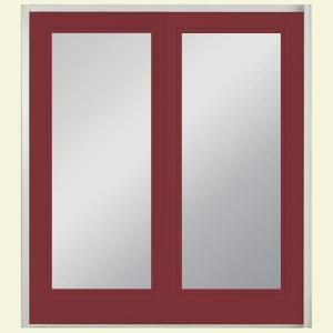 Masonite 60 in. x 80 in. Red Bluff Prehung Right Hand Inswing Full Lite Steel Patio Door with No Brickmold in Vinyl Frame 24185