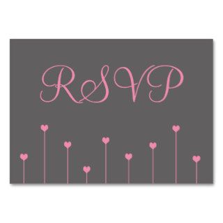 100 Mini RSVP Cards Simple, Modern Pink Love Heart Business Card Template