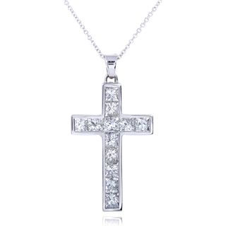 Annello 14k Gold 2 1/2 ct TDW Diamond Cross Necklace (H I, VS1 VS2) Annello One of a Kind Necklaces