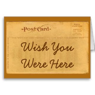 Wish You Were Here Vintage Postcard Greeting Card