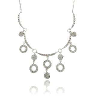 Silver Overlay Diamond Accent Circles Necklace (I J, I2 I3) Finesque Diamond Necklaces