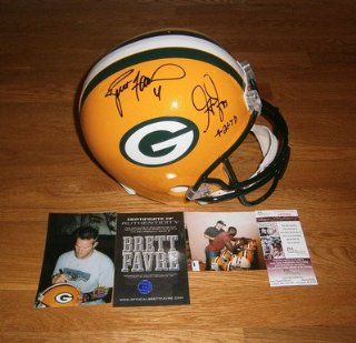 PACKERS Brett Favre & Greg Jennings signed 421 TD RECORD F/S helmet COA AUTO   JSA Certified   Autographed NFL Helmets at 's Sports Collectibles Store