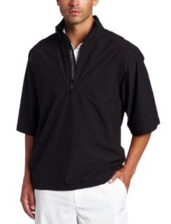 Zero Restriction Men's Packable Half Sleeve Short Sleeve Rain Jacket, Black, Medium Clothing