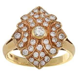 18k Yellow Gold 1 1/8ct TDW Diamond Estate Ring (J K, SI1 SI2) Estate and Vintage Rings