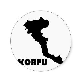 korfu corfu greek island round sticker