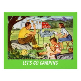Retro CAMPING RALLY Vintage Campers Invitation