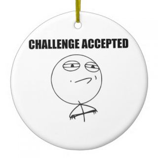 Challenge Accepted Rage Face Comic Meme Christmas Tree Ornament