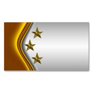 Gold Stars & Wave On Silver Business Cards