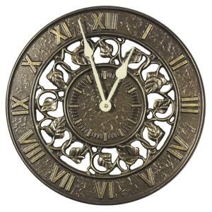 Whitehall Products 12 in. French Bronze Ivy Silhouette Wall Clock 01834