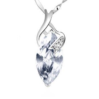 "Love Is the Beauty of the Soul" White Gold Plated 925 Sterling Silver Pendant Necklace Jewelry