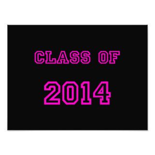 Class of 2014 Pink Customized Graduation Template Photo Print