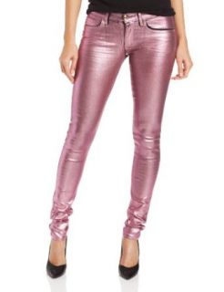 Juicy Couture Women's Foil Skinny Jean, Pink Opal Sparkle, 25