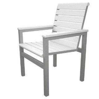 Mod Dining Arm Chair Frame Finish Textured Silver, Seat Color White  Patio Chairs  Patio, Lawn & Garden