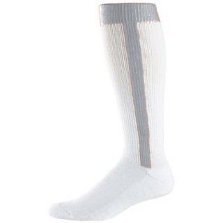 Adult Baseball Stirrup Socks   White and Silver Clothing