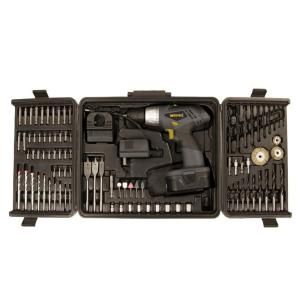 Worker 91 Piece 18 Volt Two Speed Drill Accessory Combo Kit 9096
