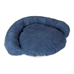 Blue Knitted Corduroy Bolster Pet Bed Other Pet Beds