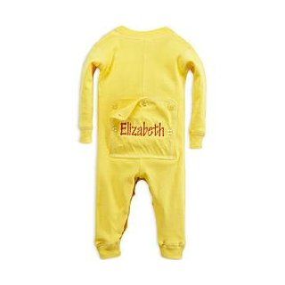 Personalized Baby Long Johns   6 Mo   Yellow   Name Only   New Baby Gift Apparel Clothing
