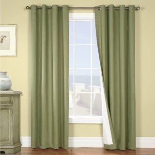 Nantucket Cotton Grommet Window Curtain Single Panel Color Sage, Size 108" H x 54" W   Window Treatment Curtains