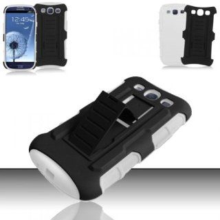 For Samsung Galaxy S3 III i9300   iRobot Combo Case w/ Kickstand   Black/White iROB Cell Phones & Accessories