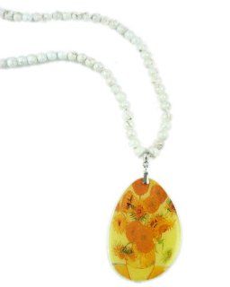 Large Van Gogh Sunflowers Necklace Infused by Nate & Etan Jewelry