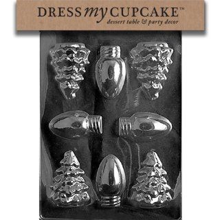 Dress My Cupcake DMCC435 Chocolate Candy Mold, Tree Light Bulbs Mold, Christmas Kitchen & Dining