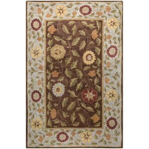 BASHIAN Wilshire Collection Floral Leaf Chocolate 8 ft. 6 in. x 11 ft. 6 in. Area Rug R128 CHOC 9X12 HG112