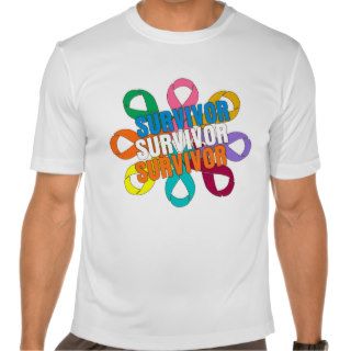 Cancer Awareness Flower Ribbon    Cancer Survivor T Shirts