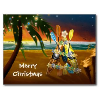 Kayak Christmas Tree   Tropical Post Cards