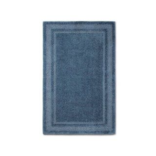 Double Border Washable Rectangular Rugs, Blue   Area Rug Accessories