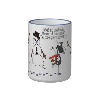Funny Horse & Snowman Cartoon Mug
