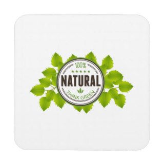 100% Natural Think Green Beverage Coasters