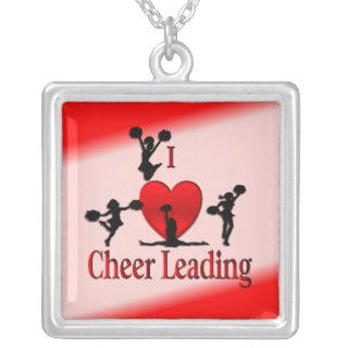 I Heart Cheer Leading Personalized Necklace